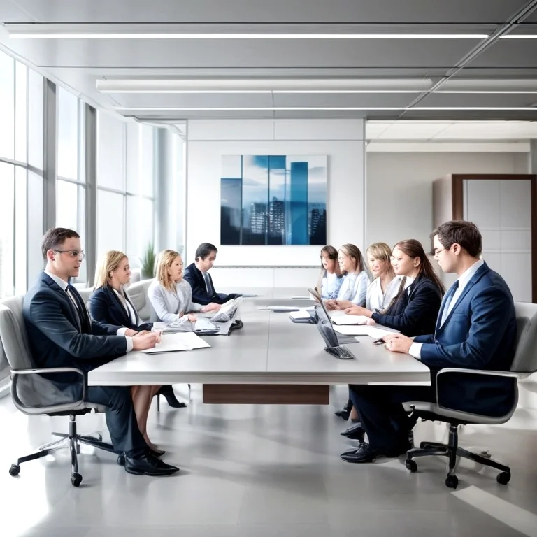 Team of legal professionals consulting on corporate law matters